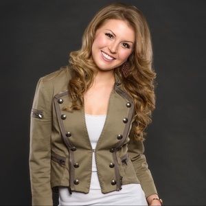 BCBG MaxAzria green military-style blazer